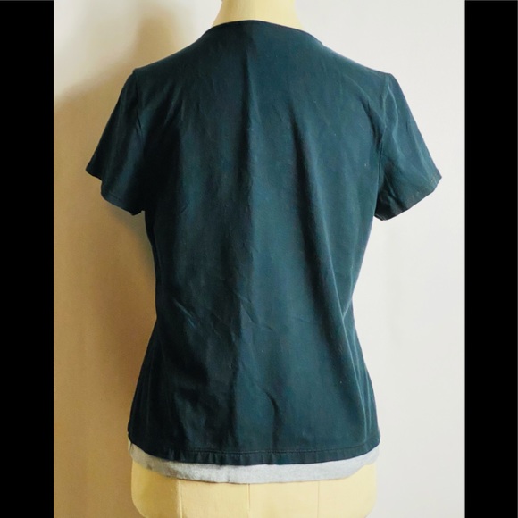 croft barrow women top with beaded v neck size M black Stretch - Picture 3 of 4